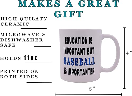 Miniatura 3 de Rogue River Tactical Divertida taza de café sarcástica educación es importante, pero el béisbol es importante, novedad, gran idea de regalo para