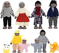 Vista 1 de ONEST Juego de 10 piezas de casa de muñecas de madera, mini figuras de personas, muñecas de madera, muñecas de madera, figuras de juego