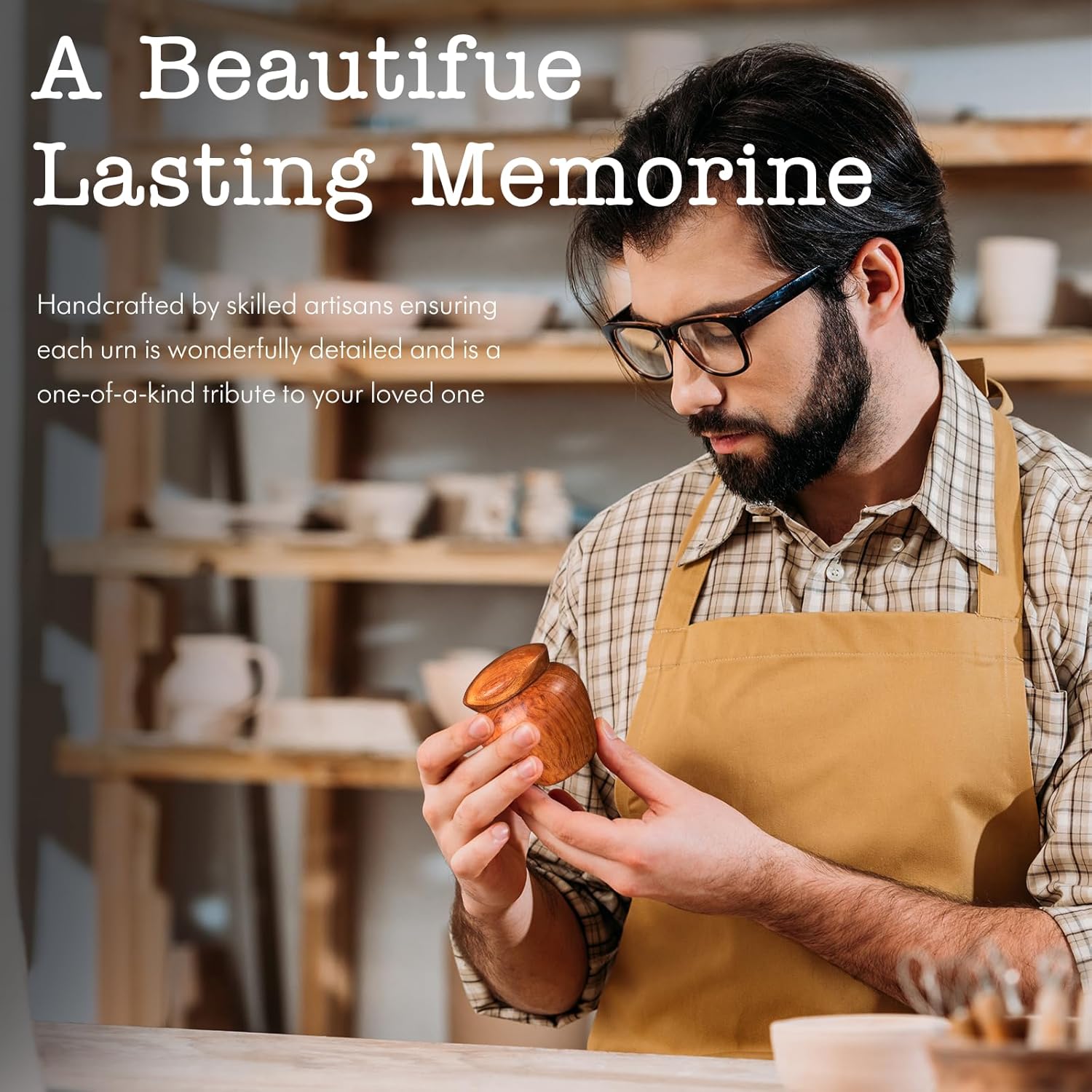 2 Packs Wooden Small Urns for Human Ashes Keepsake, Mini Cremation Urn for Adult Male Female Pet,Keepsake Wood Urns with Velvet Bag - Image 4