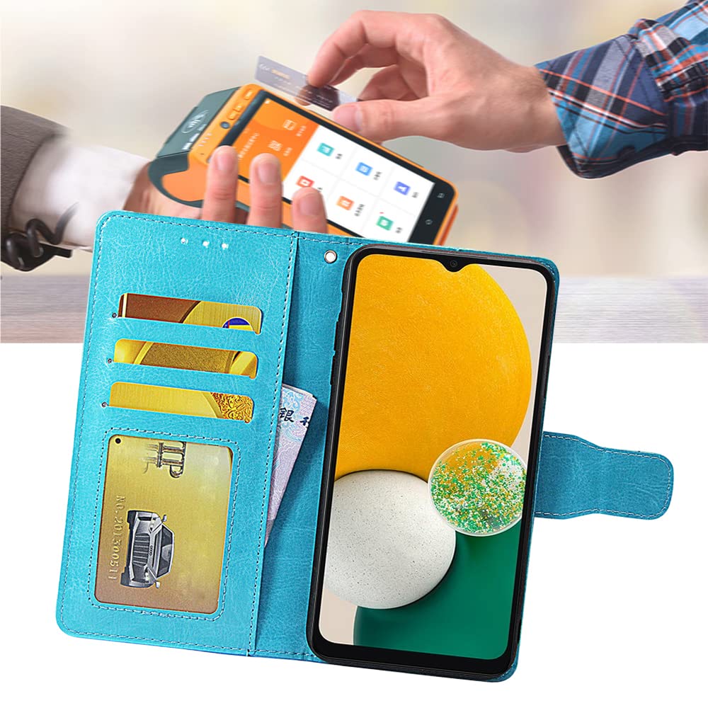SHIEID Cover Portafoglio Per Blackview A60 – Pelle Sintetica, Chiusura Magnetica, Supporto Integrato Per Video, Slot Per Carte, Blu Scuro - 2