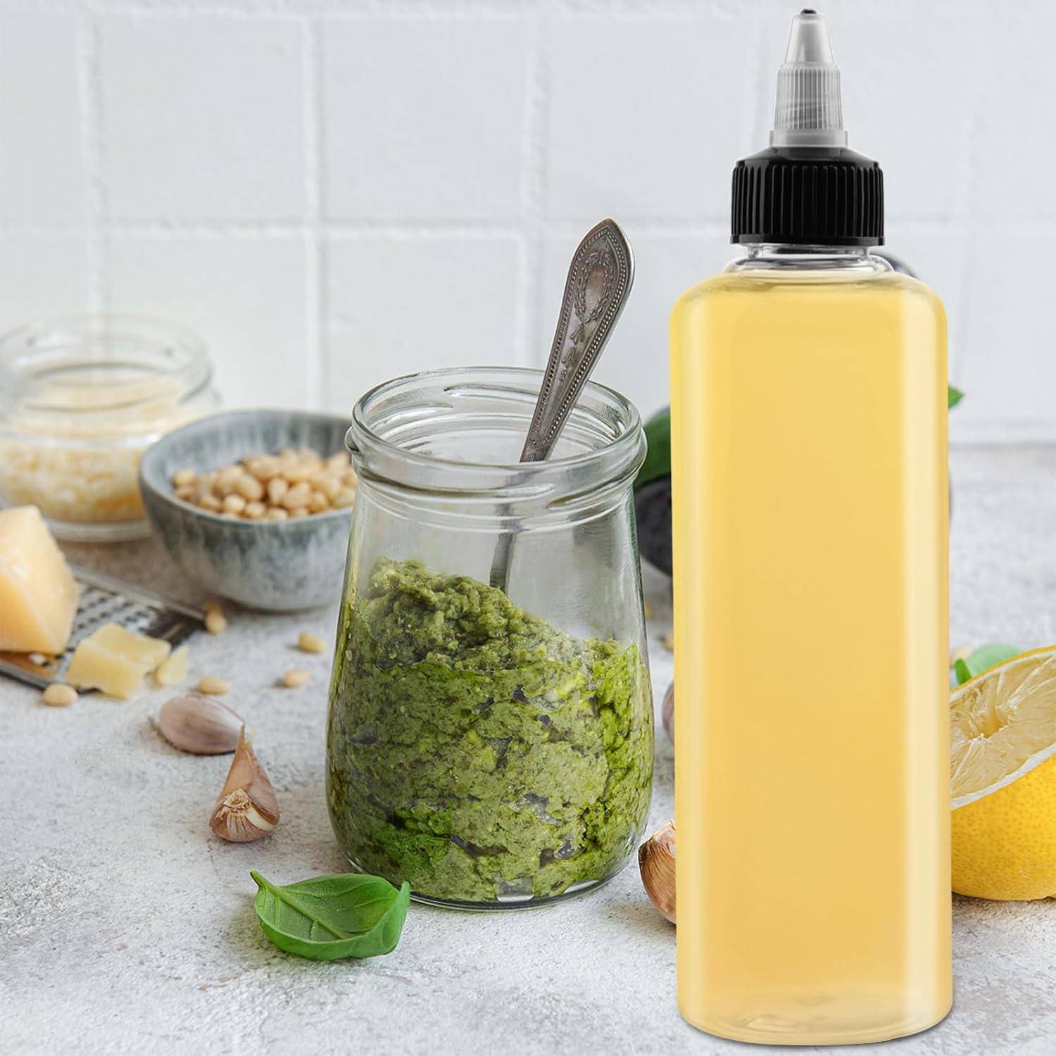 30 PCS 10 oz Plastic Squeeze Bottles, Round Dispensing Bottles with Twist Top Cap for Crafts, Kitchen, Household, Clear