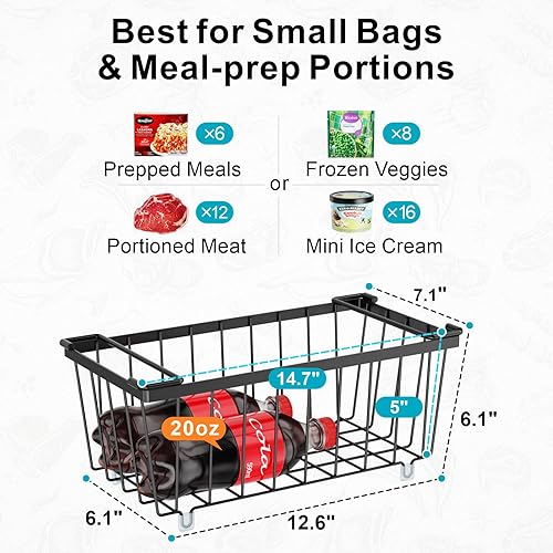 Miniatura 3 de iSPECLE Contenedores organizadores de congelador profundo, paquete de 8 cubos organizadores apilables para congelador de 7 pies cúbicos, clasificar