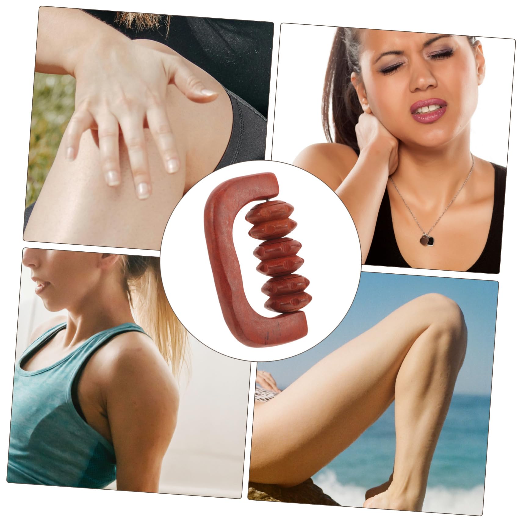 FOMIYES 3 Rodillos De Madera Para El Cuello Y La Espalda Herramienta De Yoga Portátil.