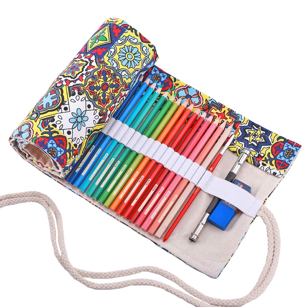 Amoyie Colouring Pencil Case 36 Slots, Roll Up Pen Holder, Pencil Wrap