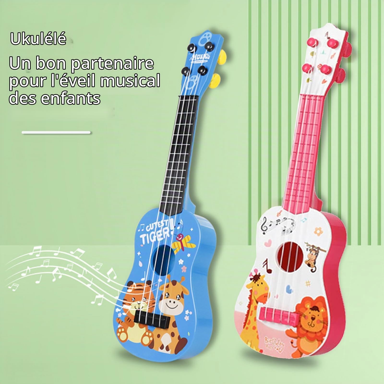 41 cm Ukulélé Jouet Guitare, Ukulélé pour Enfants, Enfant Mini Guitare, Guitare Enfant, Jouet Musical de Guitare, avec 4 Cordes Réglables, pour Tout-Petits, Débutants, Garçons, Filles, Rose