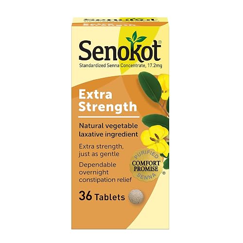 Senokot Extra Strength Senna Laxative Tablets, 36 Tablets | Laxatives for Constipation Relief, Overnight Relief for Adults
