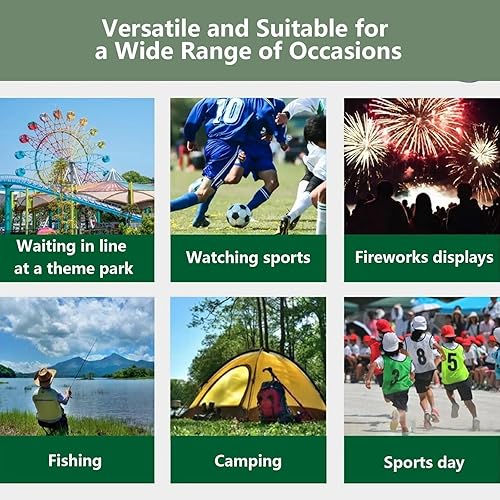 Miniatura 7 de Taburete de viaje para camping, silla portátil pequeña y portátil, con capacidad para hasta 440 libras, fácil de instalar con bolsa de transporte