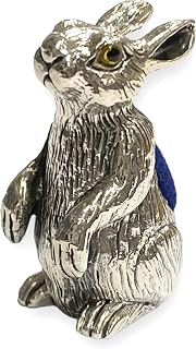 Victorian Style Collectable Rabbit/Hare Pin Cushion 925 Sterling Silver Sewing Needle