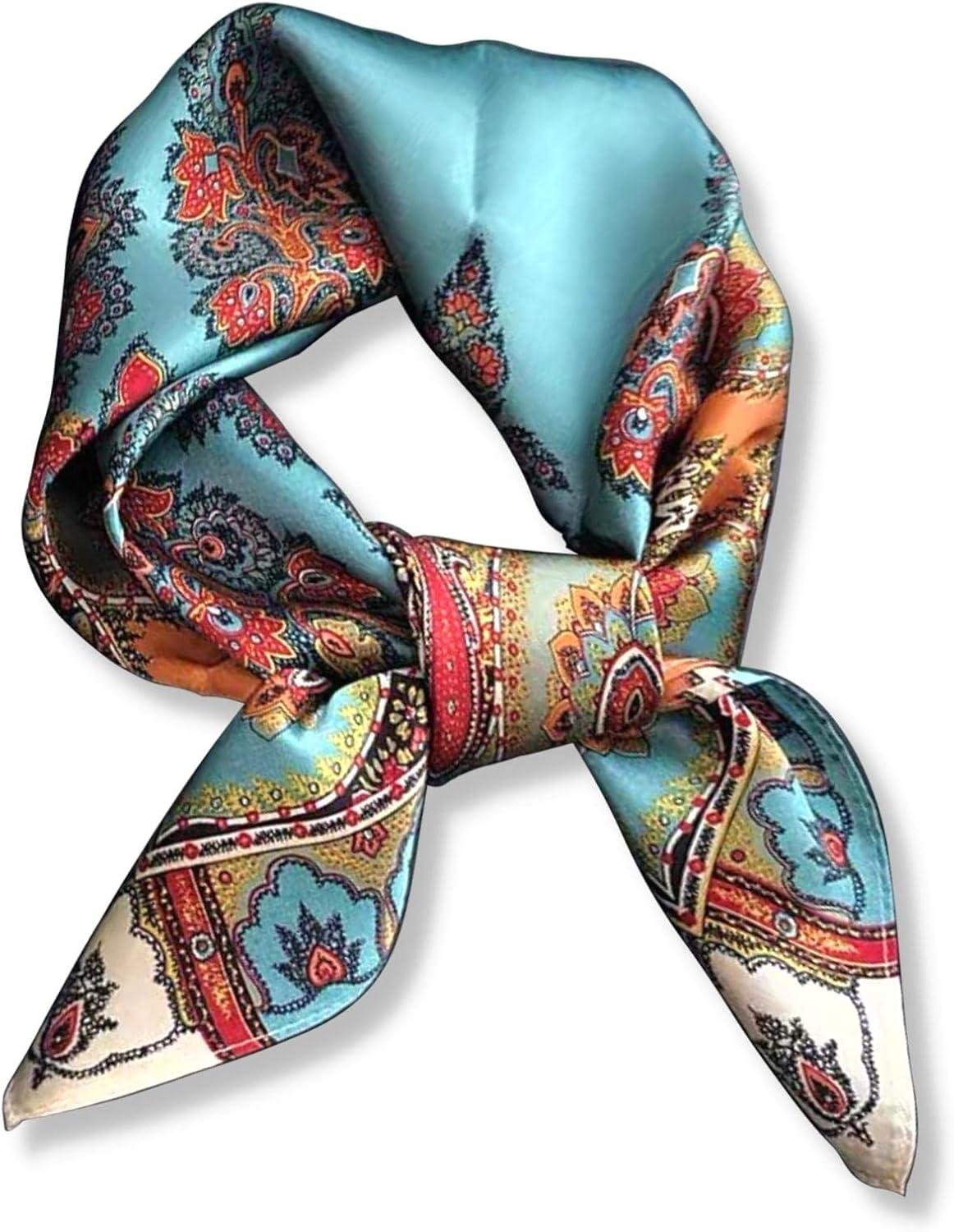 PoeticEHome 100% Pure Mulberry Silk Square Scarf 27"x27" Women Neckerchief Headscarf Gift Packed