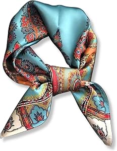 PoeticEHome 100% Pure Mulberry Silk Neck Scarf 26"x26" Women Neckerchief with Gift Packed