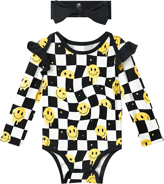 EASWEET Baby Boy Girl Bodysuit Long Sleeve Bamboo-Derived Viscose One-Piece Romper