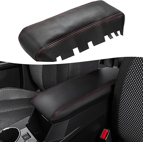 KBH Funda de repuesto para consola central de automóvil para Chevy Equinox GMC Terrain 2010-2017, borde de cuero de vinilo, cubierta de reposabrazos