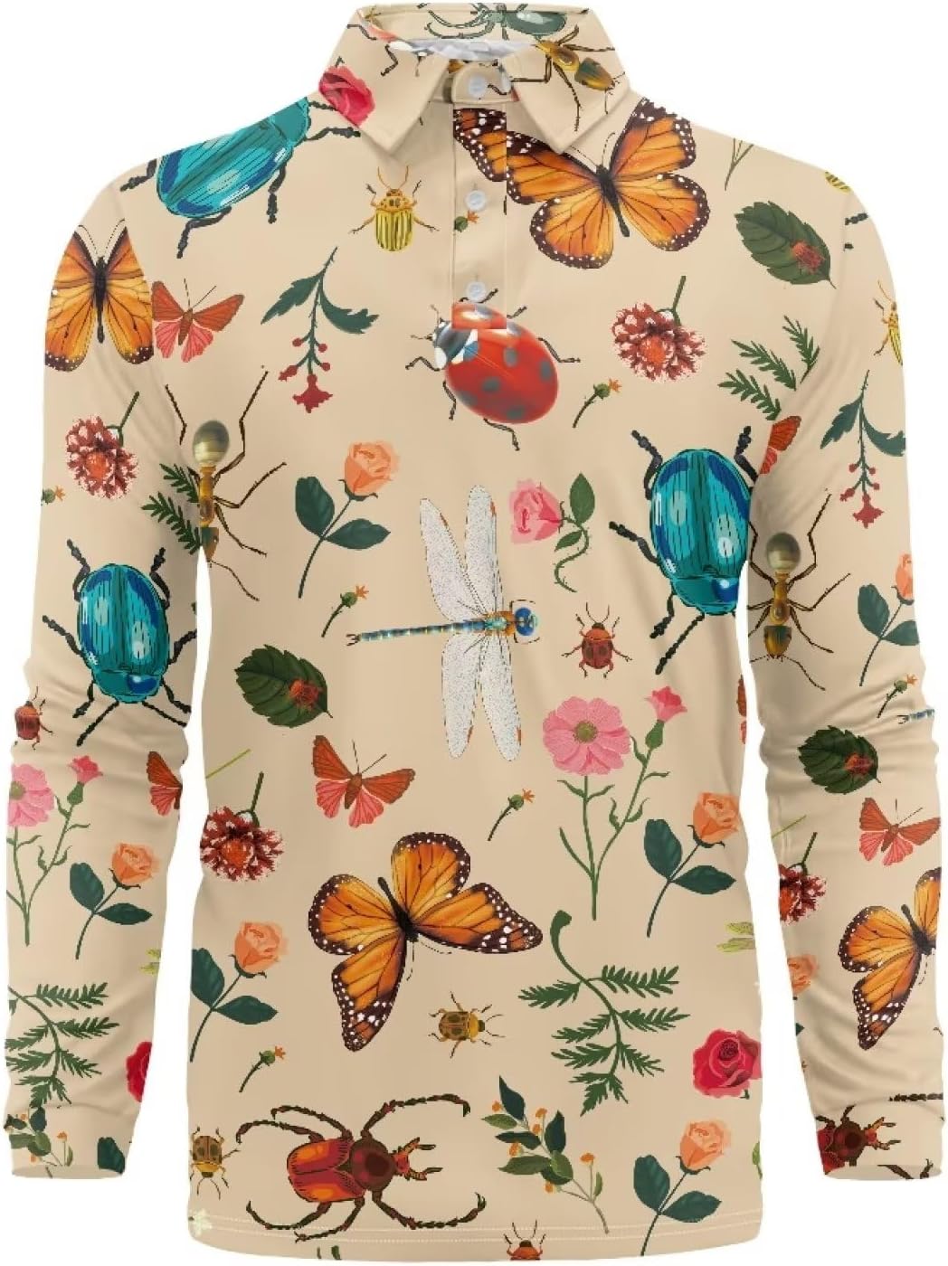 Long Sleeve Funny Golf Shirts for Men Adult Humor Polo Personalized Quick Dry Mens Polo Shirt