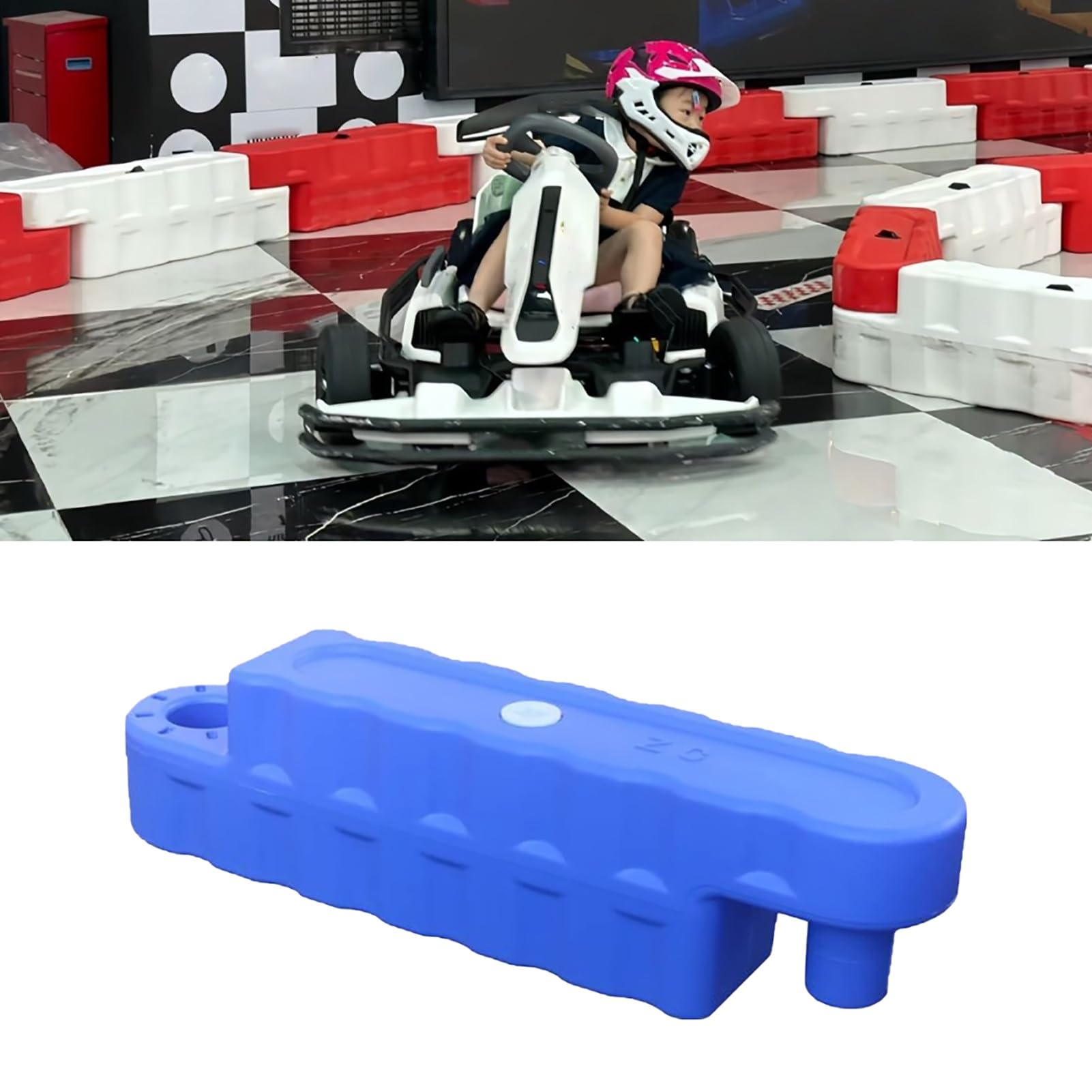 Bumper Car Race Track Go Kart Barrier Lane, Water-Filled Runway Fence for Amusement Parks/Large Shopping Mall, Easy to Install Go Kart Car Bumper(Blue 1 Pc,Large)