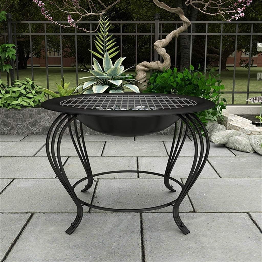 Outdoor Fire Pit Fire Pit with Black Iron Outdoor Garden Patio Heater Fire Bowl Beach Fire Pot Heater Grill Camping Bowl BBQ Burner