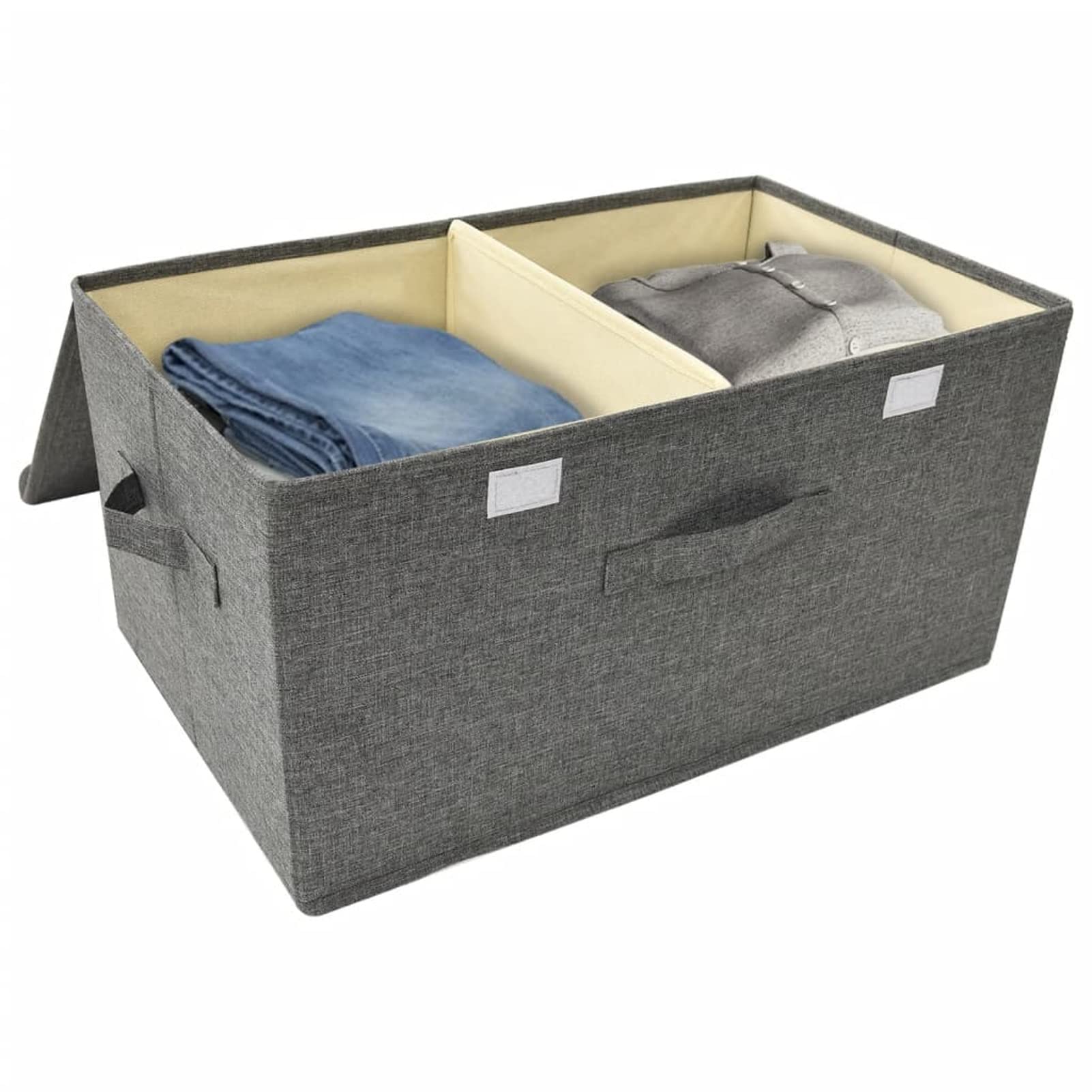 ZEYUAN Aufbewahrungsboxen 2 STK Spielzeugkiste, Aufbewahrungskiste, Kleideraufbewahrung, Kleideraufbewahrung & Organisation, Stoff 50x30x25 cm Anthrazit