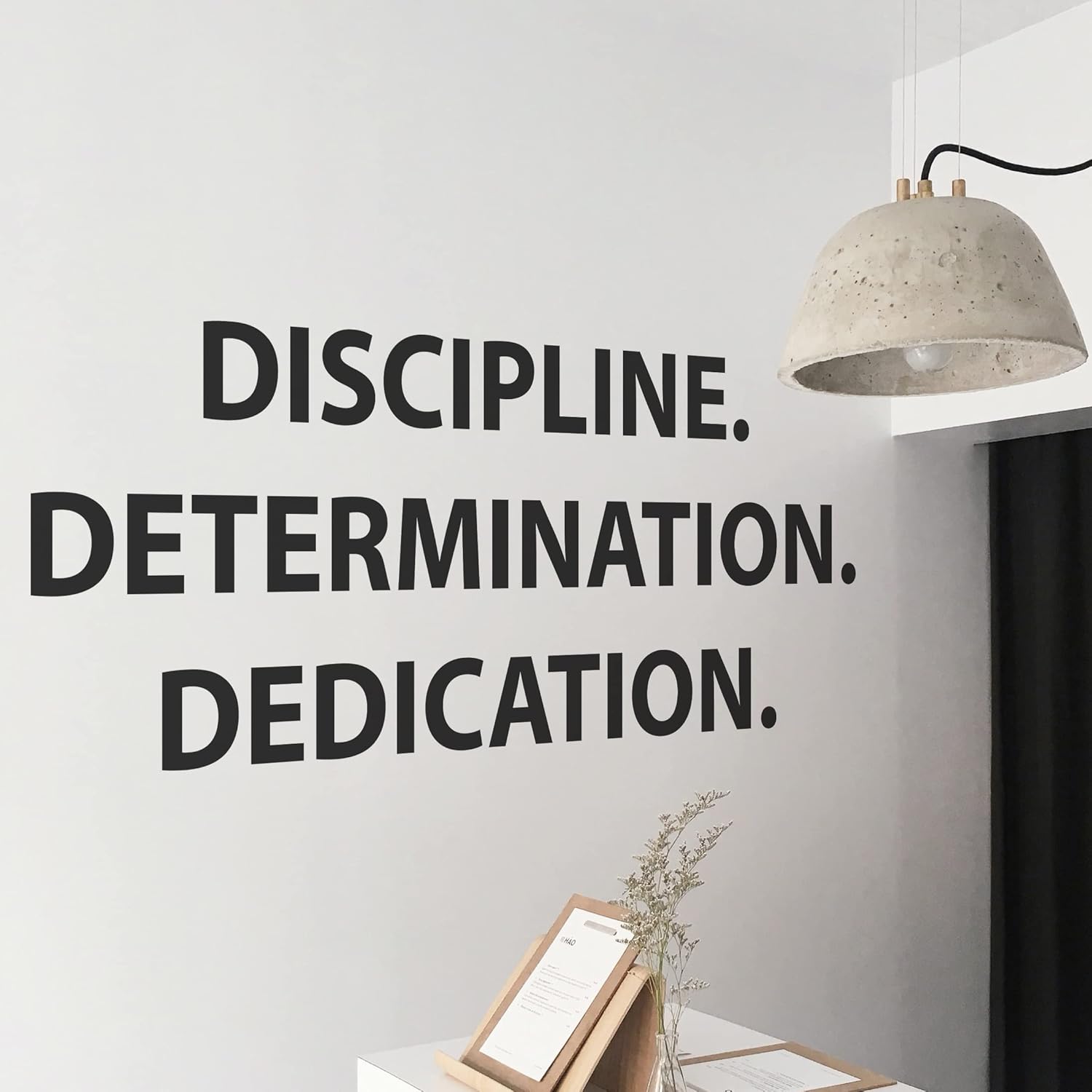Motivational and Inspirational Office Wall Decal Sticker Vinyl Quotes for Business Teamwork Words and Saying Positive Decoration (Discipline Determination DEDICATION)
