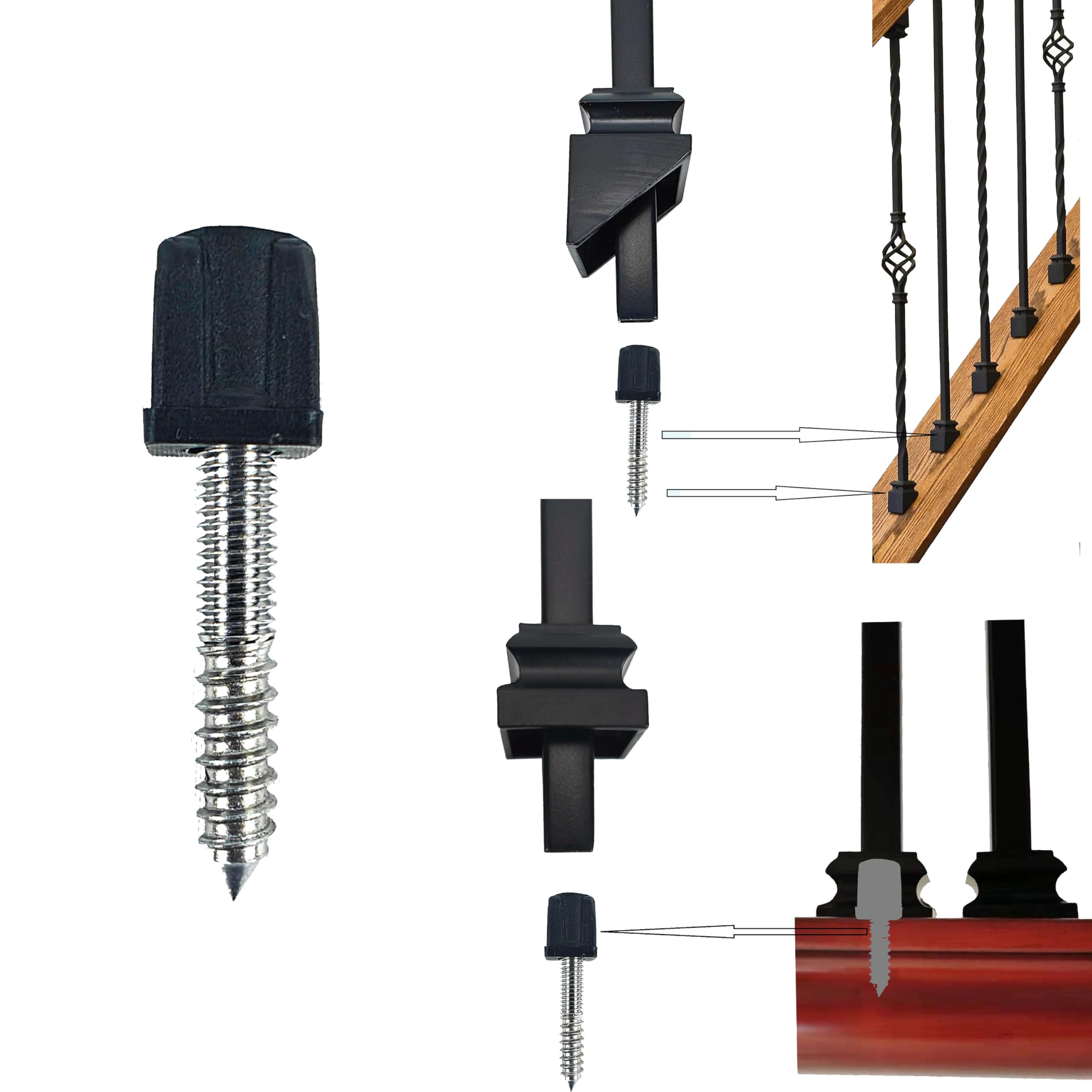 Photo 1 of Langdoly Adjustable Angle Connectors for 1/2" Square Balusters Installation with Screws Pack of 50