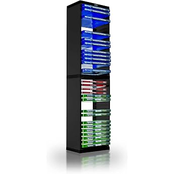 ADZ Universal Game Storage Tower - Stores 36 Game or Blu-Ray Disks - Game Holder Rack for PS4, PS5, Xbox One, Xbox Series X/S
