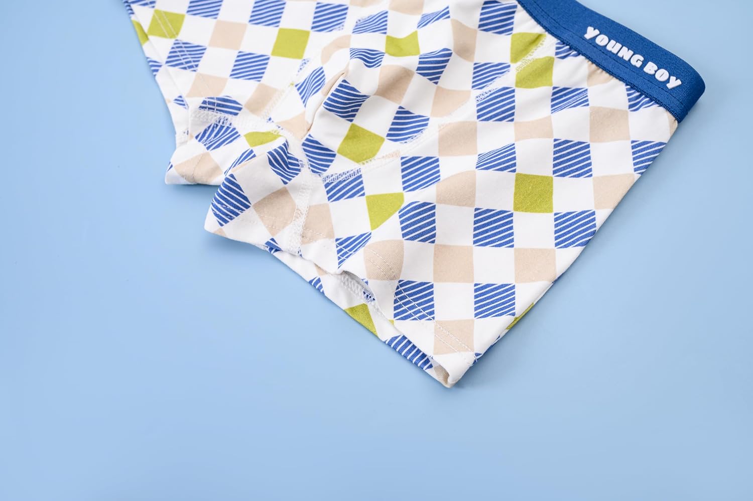 Cute Checkered Boys' Boxer Briefs Breathable and Comfortable(4-Pack)