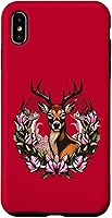 Vista 10 de Arkansas Deer with Antlers and Apple Blossom Tattoo Art Case for iPhone 16