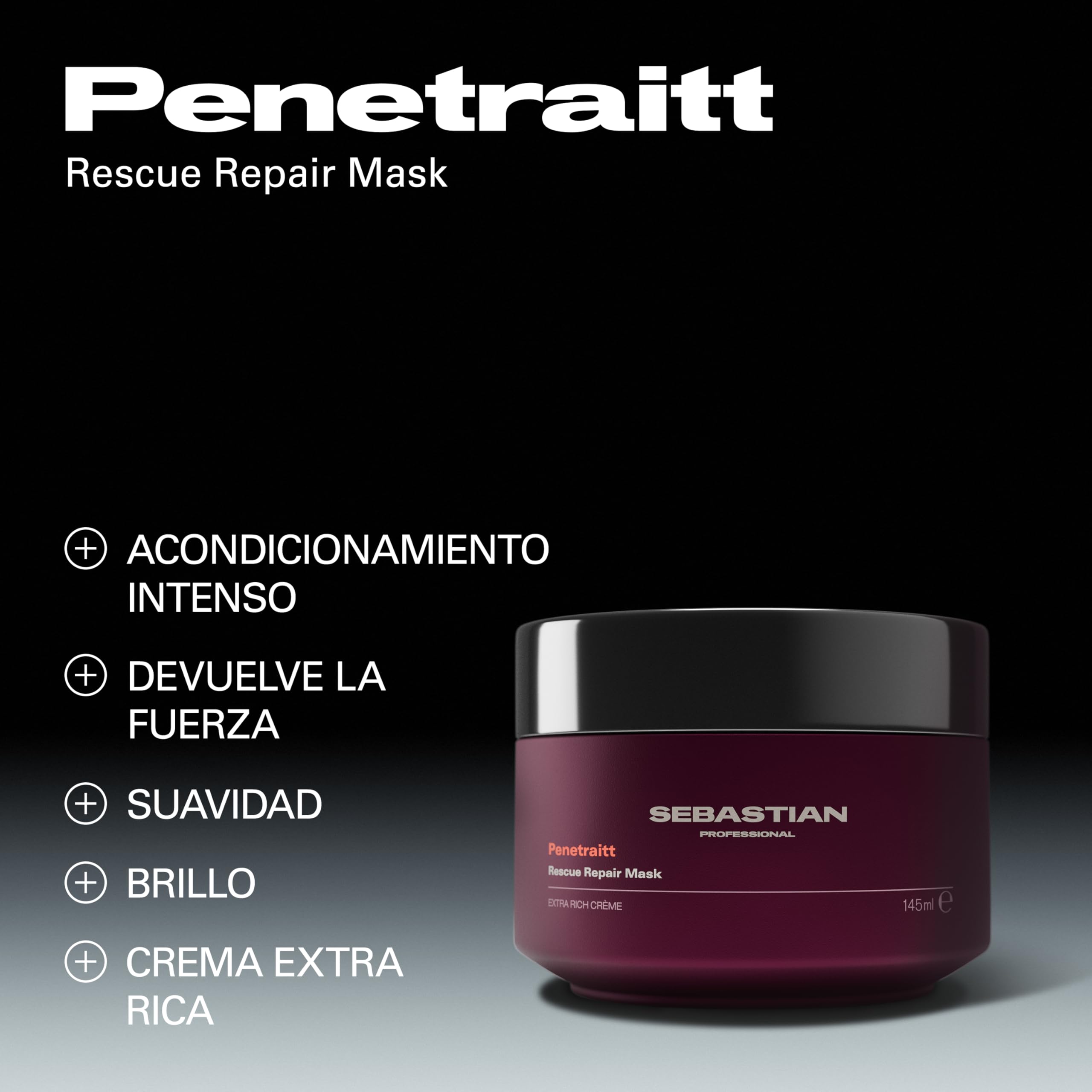 Sebastian Professional Penetraitt Mascarilla Revitalizante Reparación Transformadora Cabello Dañado Debilitado