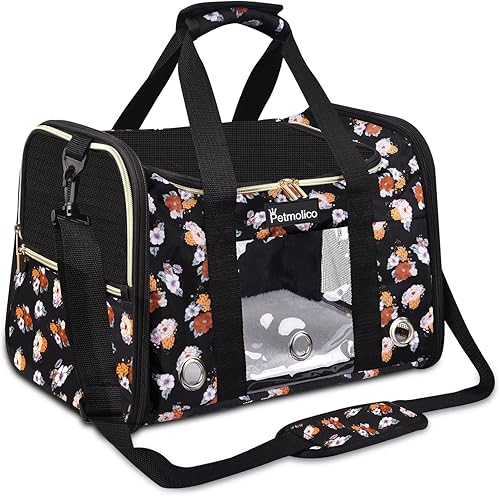 Miniatura 23 de Petmolico Transportador para gatos Bolsa para mascotas de lados suaves para gatos pequeños y medianos, cachorros, 16 libras, transportador de viaje