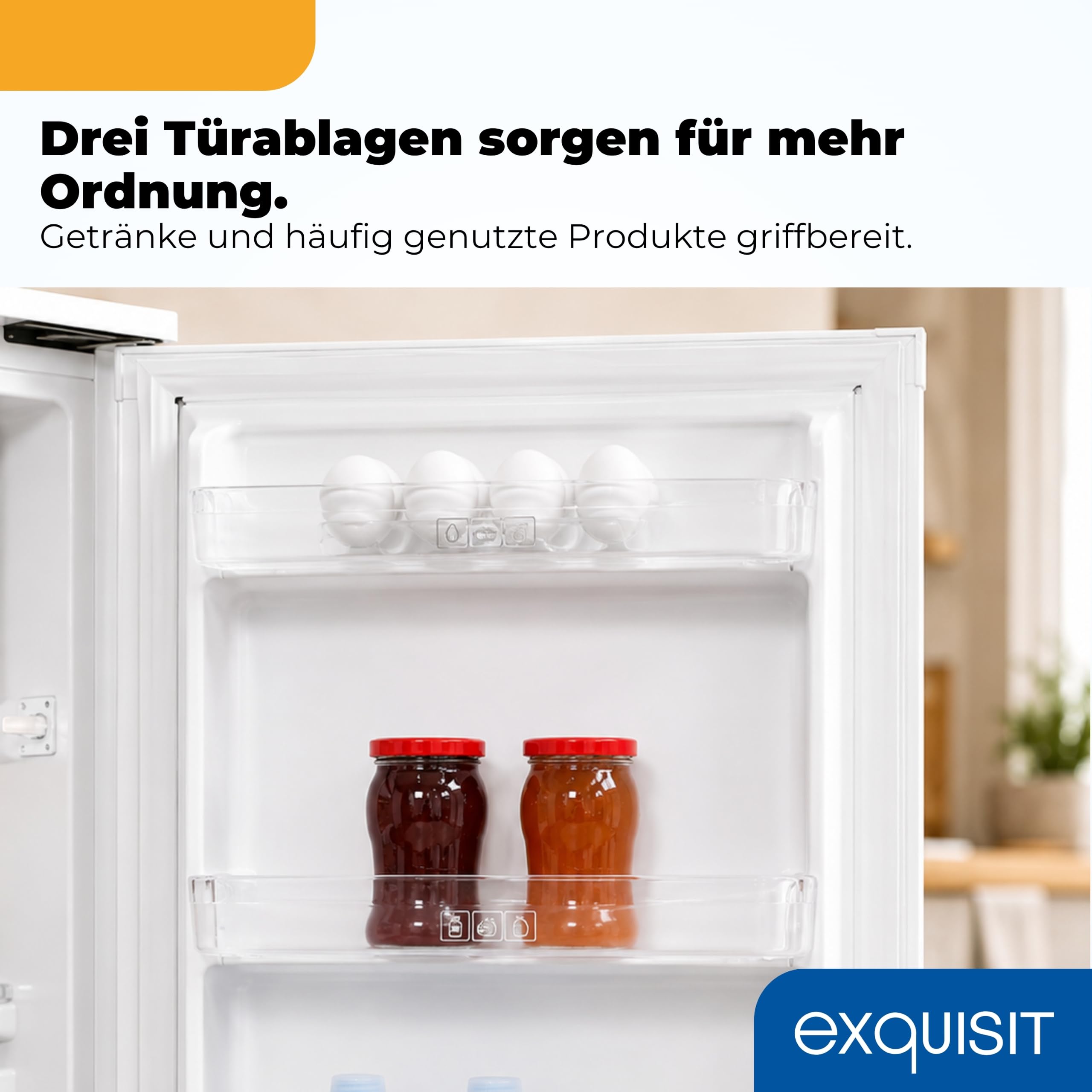 Exquisit KS5117-3-040E Kühlschrank mit Gefrierfach, 81 l, Weiss, Energieklasse E, 40 dB