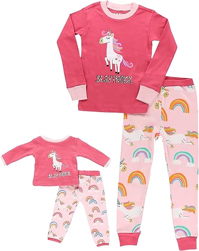 Miniatura 2 de Lazy One Pijamas a juego para niños, accesorios de muñeca americana de 18 pulgadas, conjunto de pijama a juego