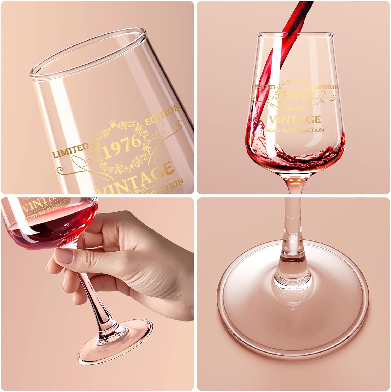 50TH Birthday Gifts for Her,Fabulous 50th Birthday Decorations for Women,1976 Vintage Wine Glass 50 Year Old Birthday Gifts for Women, Unique 50th Birthday Gift Ideas for Her Mom Sister Friend Wife - Image 4