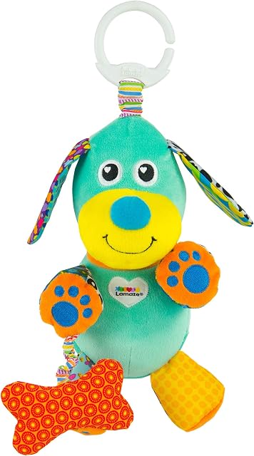 LAMAZE Pupsqueak, Clip on Pram and Pushchair Newborn Baby Toy, Sensory Toy for Babies Boys and Girls from 0 to 6 Months