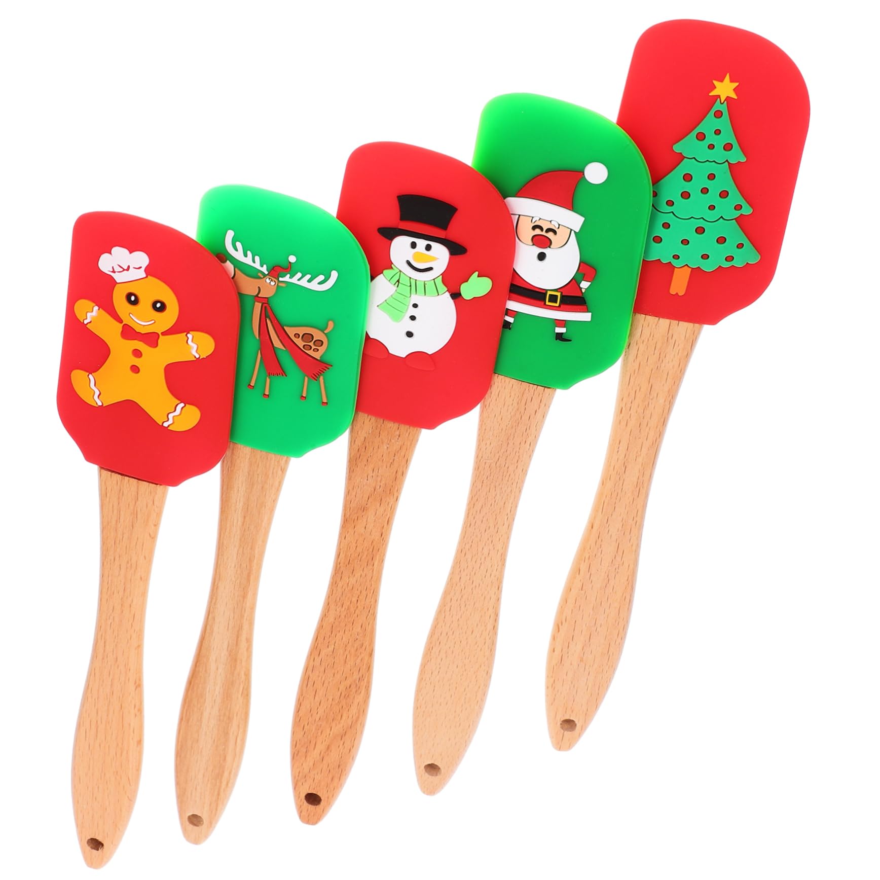 Cabilock 5pièces Spatules De Cuisson Silicone Ergonomiques Ustensiles De Pâtisserie Spatules De Cuisine Pour Maison Styles Assortis Faciles à Nettoyer Suspendre