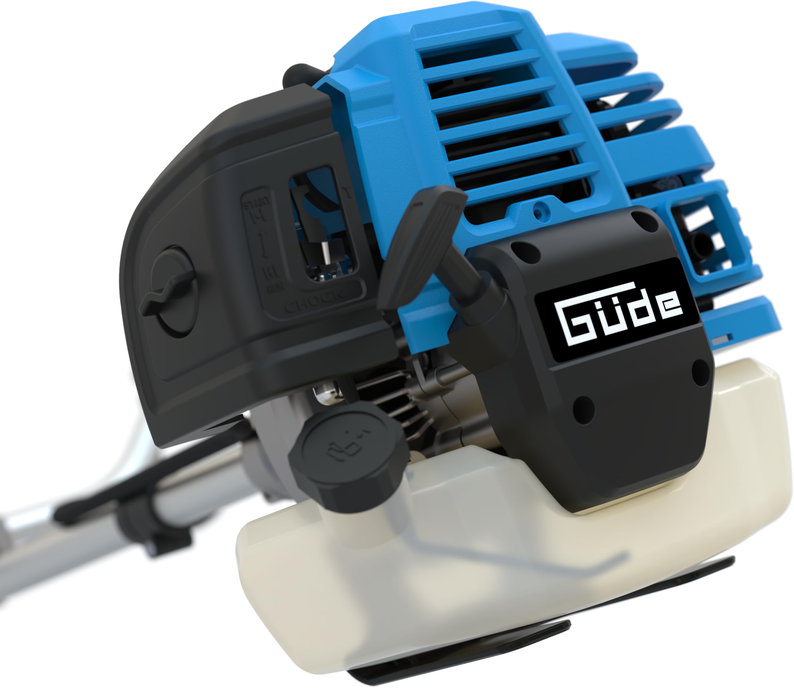 Güde GFS 52.3 Freischneider - 2-Takt-Motor, 52 Kubikzentimeter Hubraum, 1,45 Kilowatt, 2 PS, Schnittbreite 25,5 bis 44 Zentimeter je nach Schneidsystem, mit Fadenspule, Zwei Messern und Tragegurt