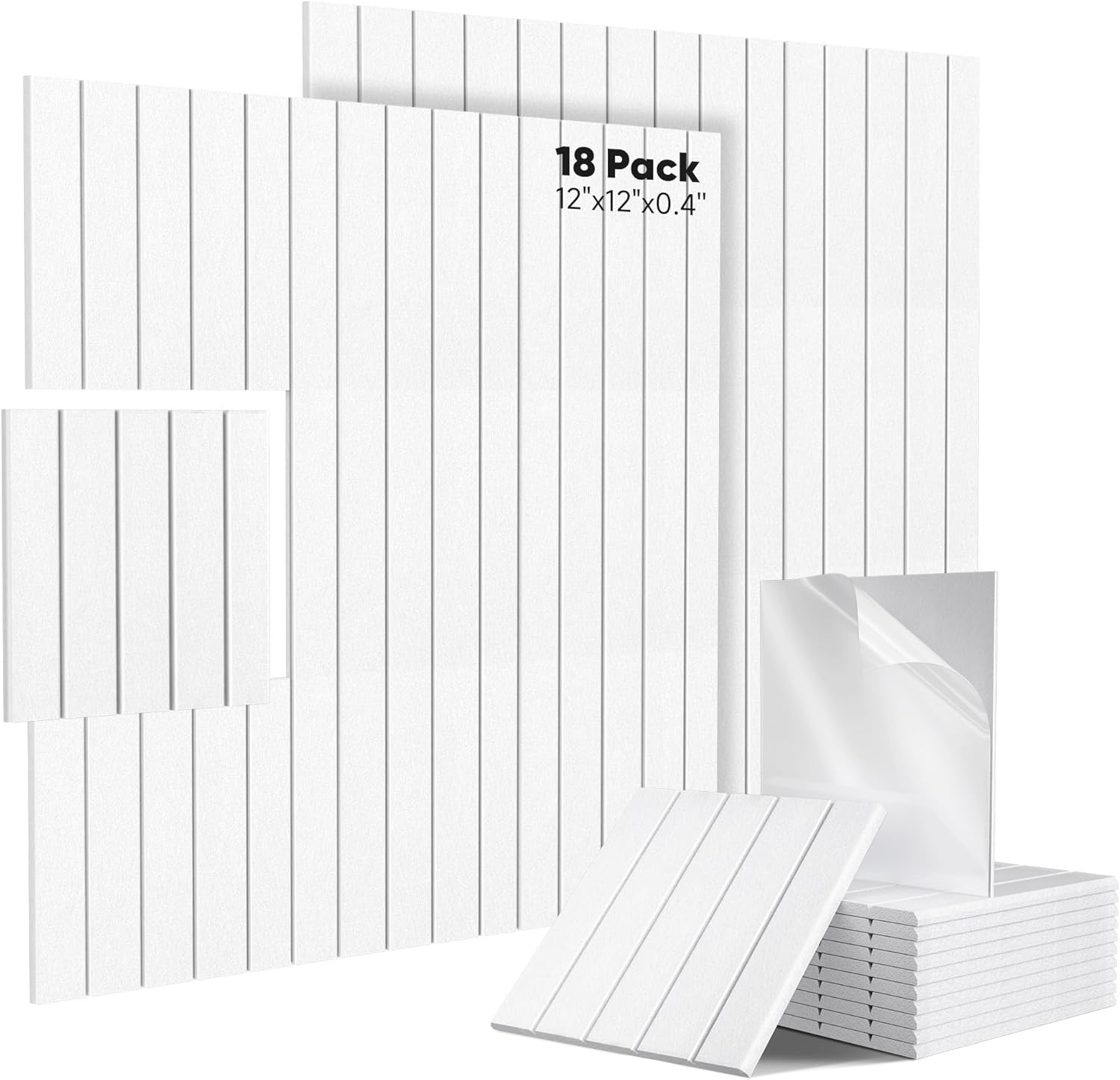 18 Pack Acoustic Panels Sound Proof Foam Panels for Walls 12″x12″x0.4” Soundproof Wall Panels Self Adhesive High Density Acoustic Foam Panels Sound Absorbing for Acoustic Treatment in Various Spaces