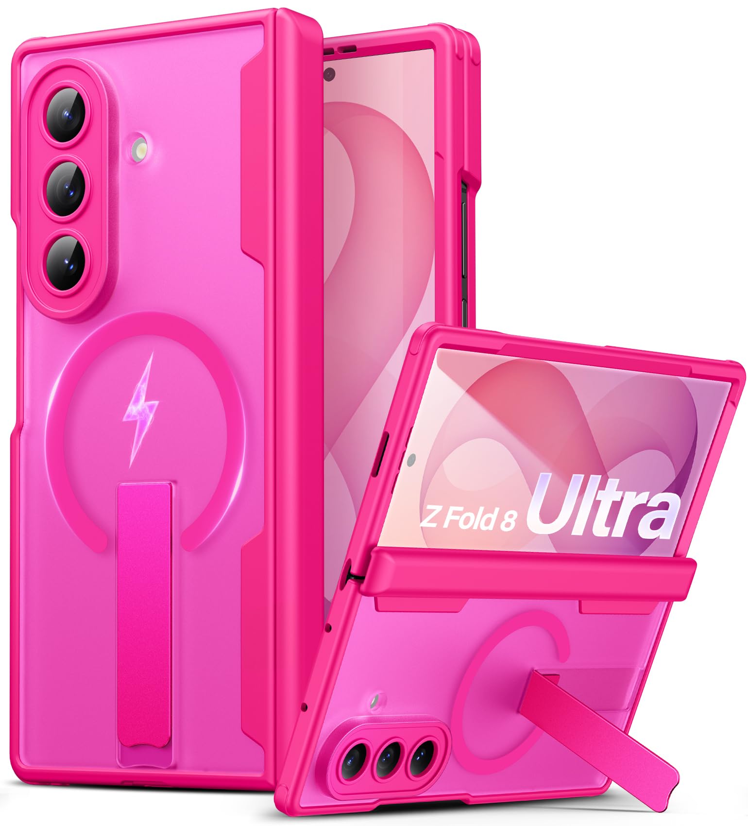 Vihibii for Samsung Galaxy Z Fold 8 Ultra Case with Stand, 2026, Hot Pink