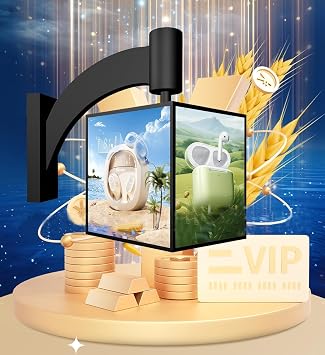 360 Rotation Projecting Light Box Sign, Outdoor Wall-Mounted Advertising Signs, Custom LED Light Box for Shops, Business, Cafe, Salon Billboard Display Stand(2nd Floor)