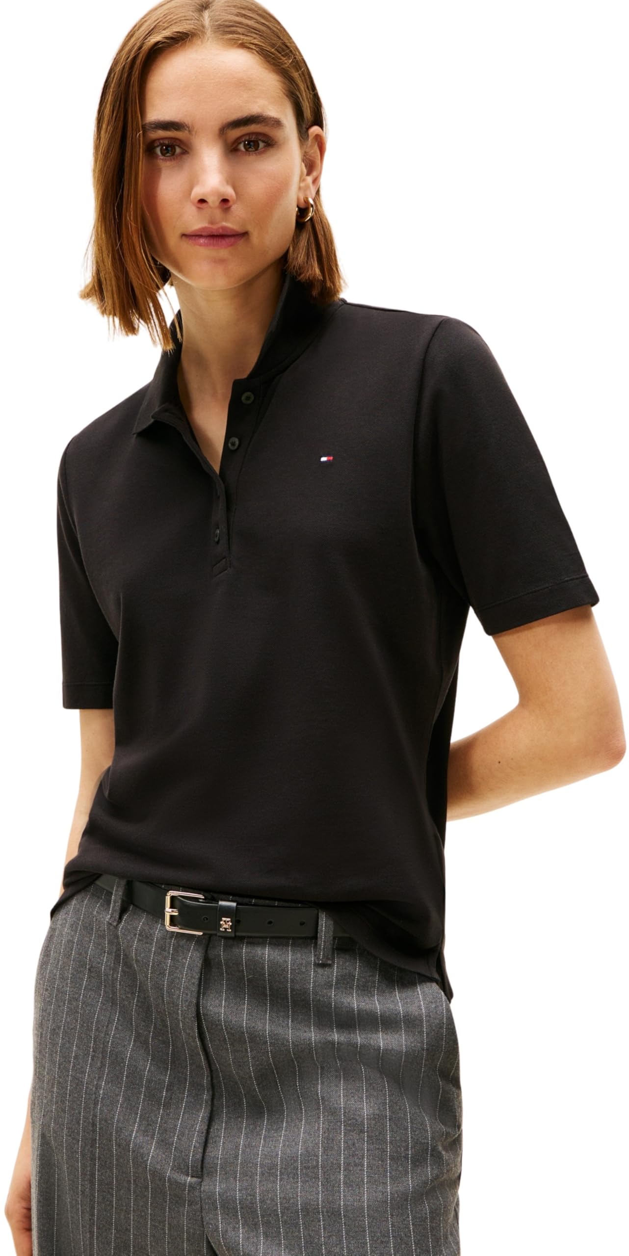Tommy Hilfiger Damen Poloshirt Kurzarm 1985 Pique Polo Regular Fit