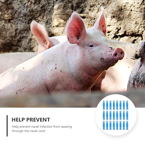 Miniatura 5 de Happyyami 100 clips desechables para cordón para ganado, material seguro, diseño antideslizante para recién nacidos, para lechones, corderos, ganado