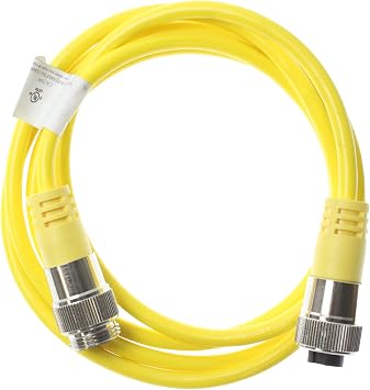 MINC-4MFPX-2M 2 Meter Cable, 4 Conductors, Aluminum OR Nickel Plated Brass Coupling NUT, CORDSET, Male/Female Extension - 18AWG, NO Armor, NO Green/Yellow, PVC/Euro Color Code, Straight, YE