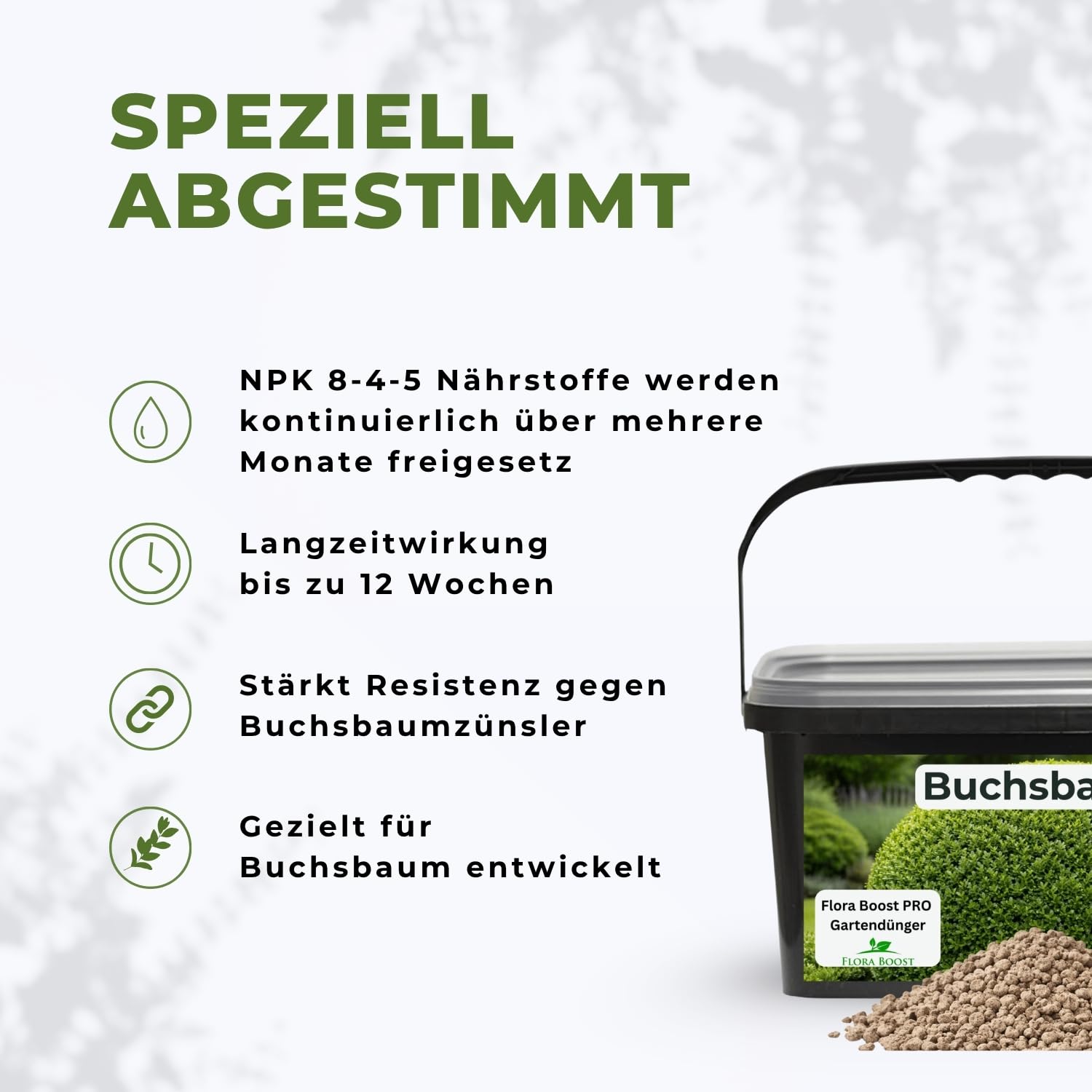 Flora Boost PRO Buchsbaum Dünger mit Langzeitwirkung, 5KG Granulat