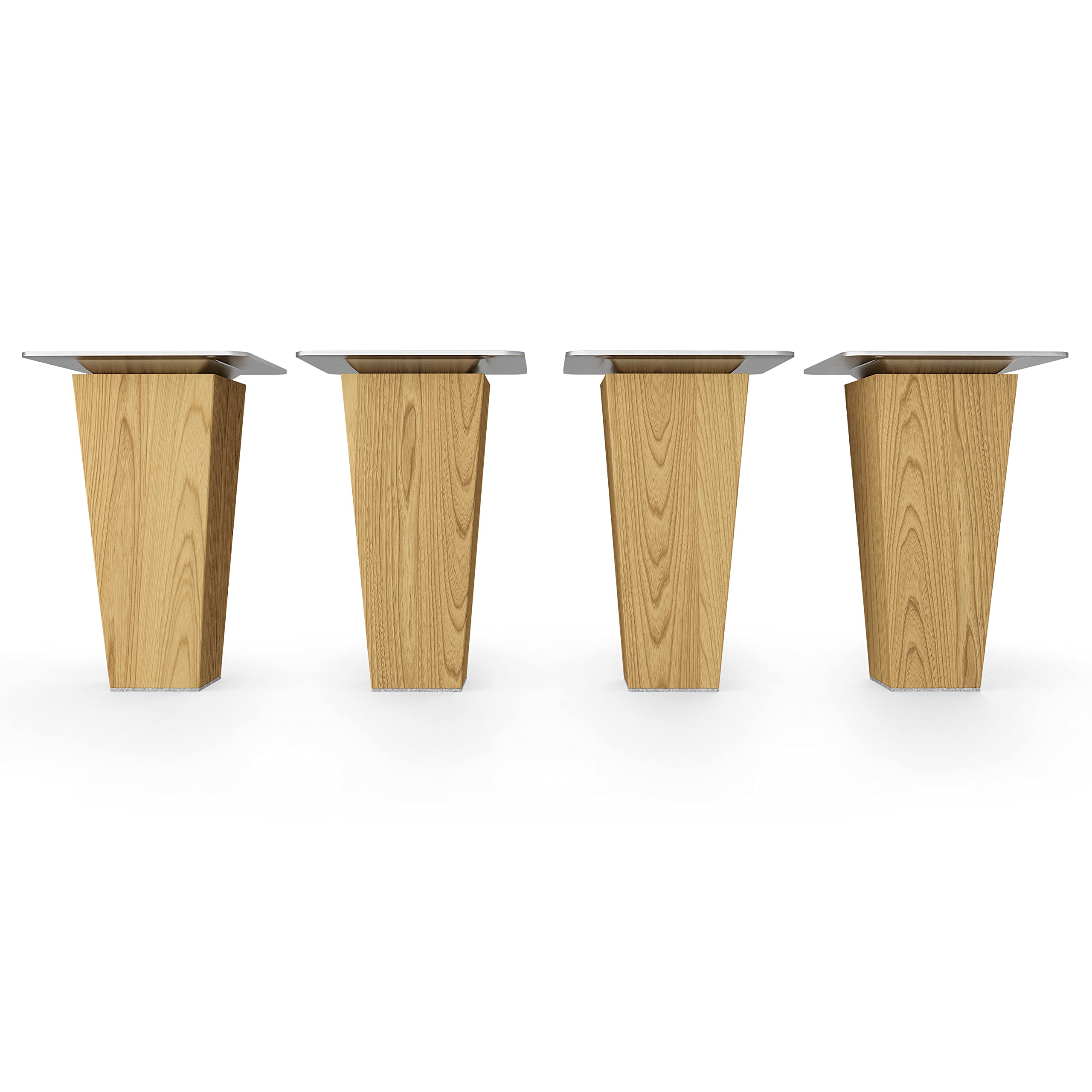 Sossai® Wooden furniture feet - Clif Square, 10 cm | oak - oil - Image 3