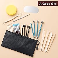 Vista 7 de Kit de herramientas de arcilla Amrules, 27 piezas de herramientas de cerámica, práctico kit de herramientas de escultura de arcilla polimérica, set