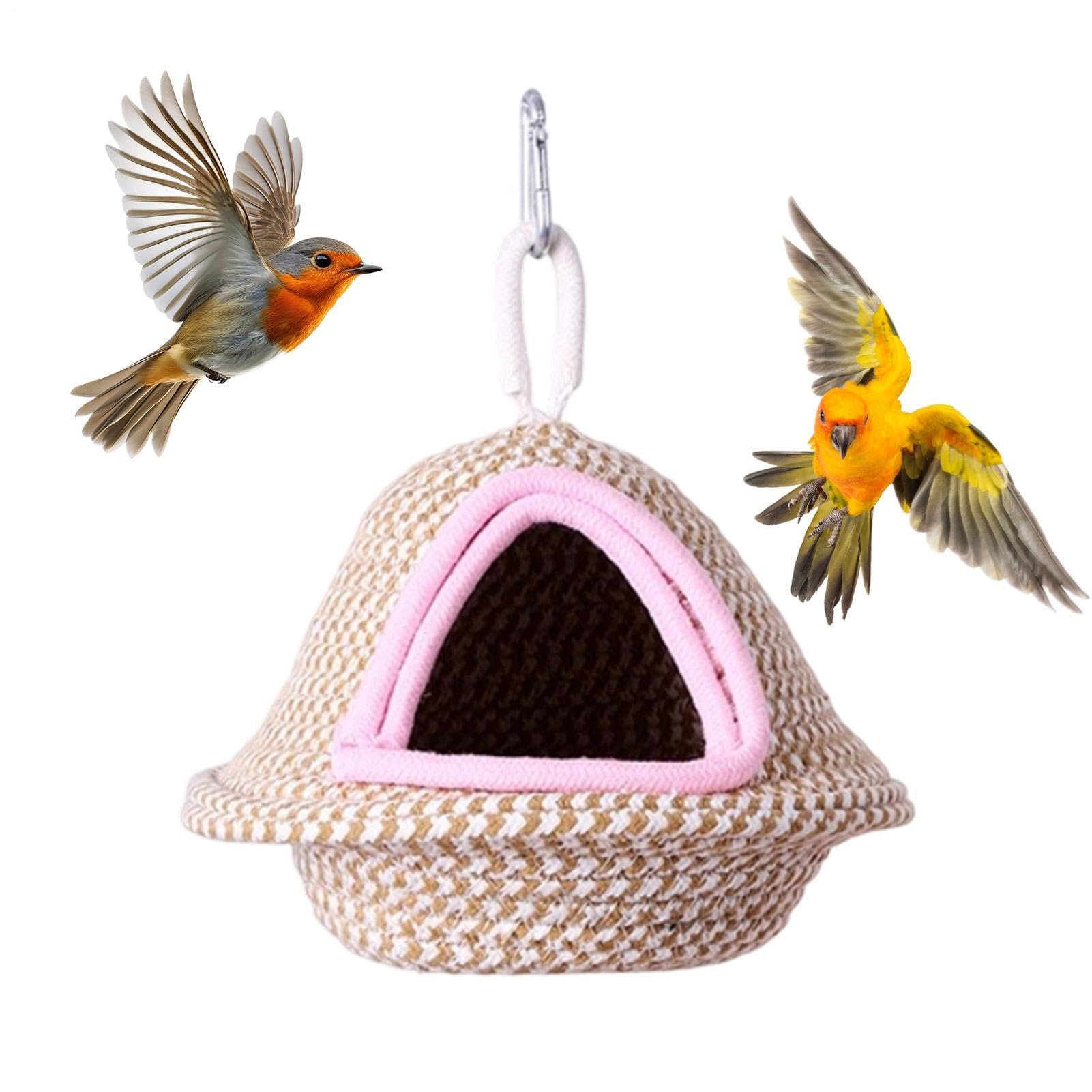 Cabaña para pájaros evita el frío en ninfas y loros con nido colgable de algodón