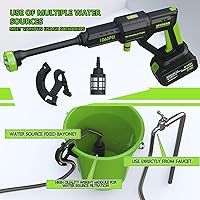 Vista 9 de Cordless Pressure Washer,1060 PSI Battery Power Washer with 5.0Ah Superpower Battery, 3 Speed Adjustment/2.8 GPM, 6-in-1 Nozzle Battery Operated