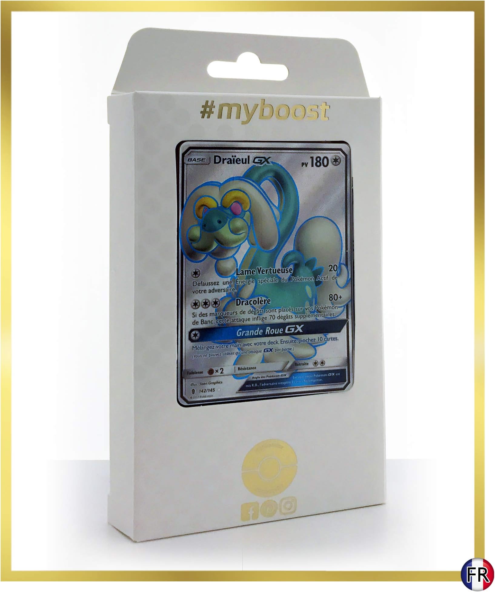 Draïeul-GX (Drampa-GX) 142/145 Full Art - #myboost X Soleil & Lune 2 Gardiens Ascendants - Box of 10 Pokemon French cards