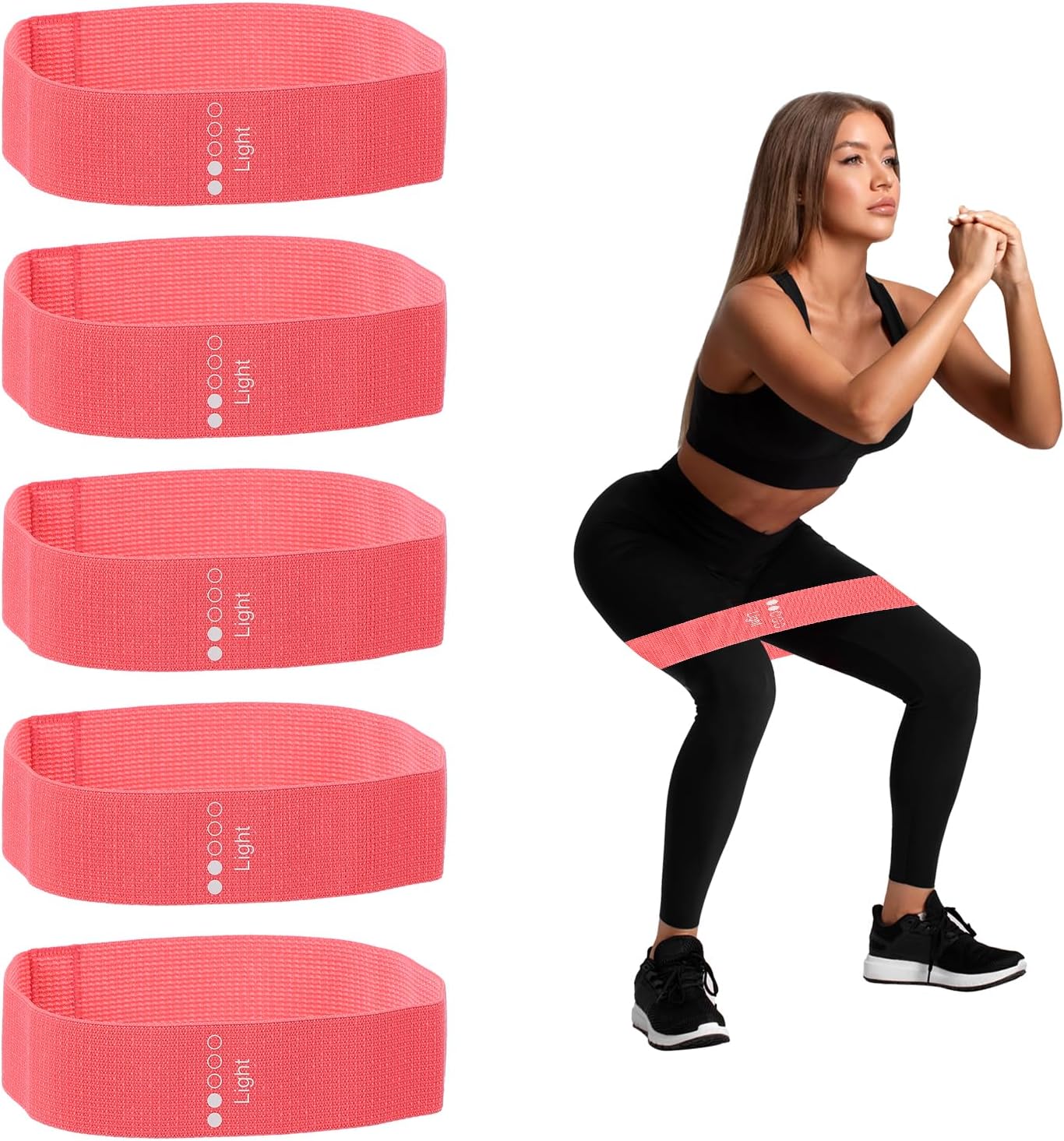 PATIKIL Fabric Resistance Bands, Elastic Exercise Bands for Women and Men, Booty Legs Workout Bands for Fitness Pilates
