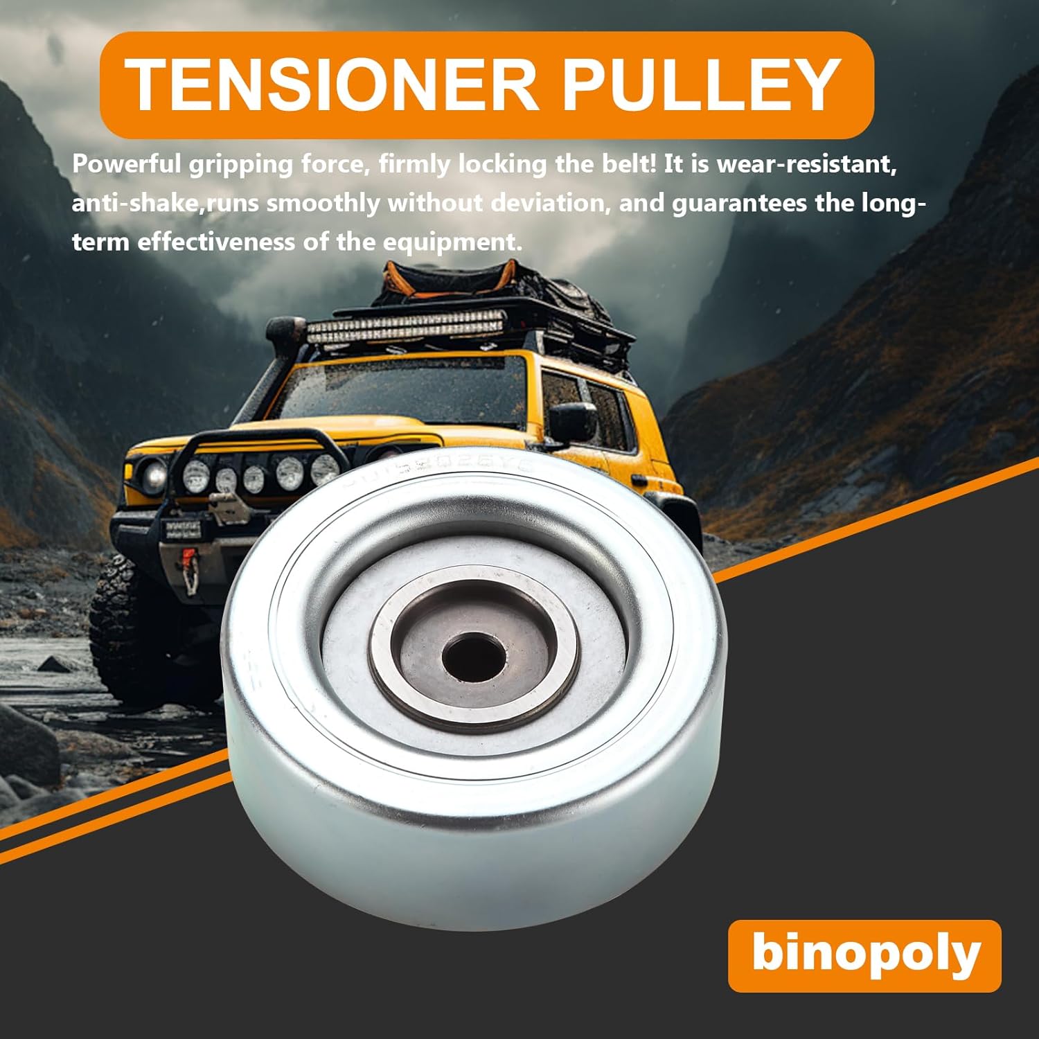 binopoly 36415 Belt Tensioner/Idler Pulley for Mitsubishi Eclipse 2006-2012/Galant 04-12/Lancer 04-06/Airtrek 02-10/Outlander 03-06 OE# MD368209 MD327654 MD374877
