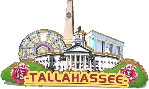 Imán de Tallahassee de los E.E.U.U. para nevera, de madera, 3D, monumentos, viajes, coleccionables, recuerdos, decoración hecha a mano