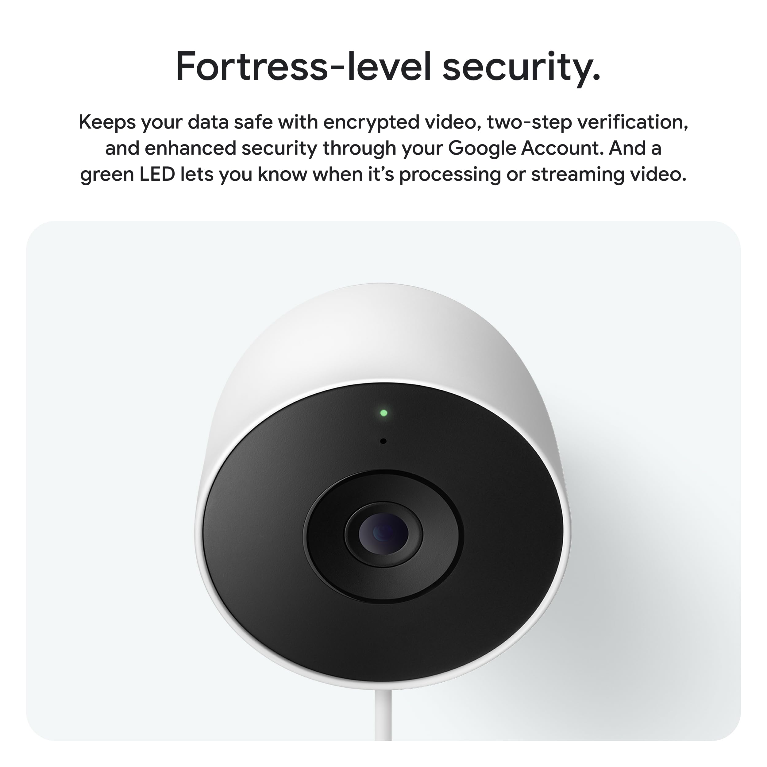 Google Nest Cam Outdoor (Wired, 2nd Gen) - Security Camera with 2K Video and Gemini, Night Vision, 2-Way Audio - Works with Google Home - 2025 Model - Snow