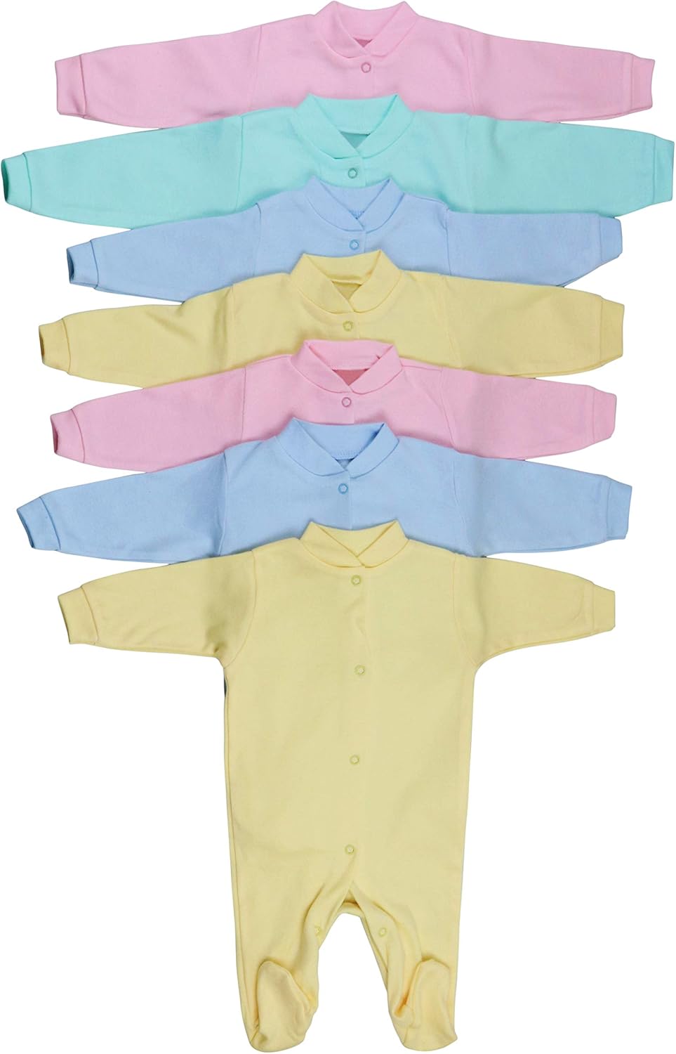 ToBeInStyle Babys' 4 Pack Button Up Bodysuit Footies
